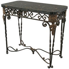 1920's Iron and Marble Side Table