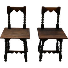 Pair of Small Spanish Revival Chairs