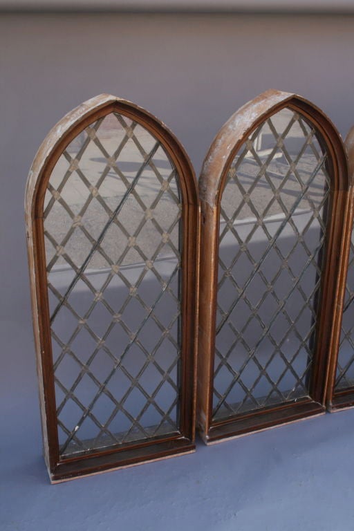 American Set Of Four Ached Stained Glass Windows From Dean Martin's House