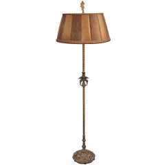 Antique Turn Of The Century  Sea Horse Base Floor Lamp with Two Tone Mic