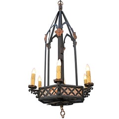 1920's Iron and Mica Gothic Revival Pendant