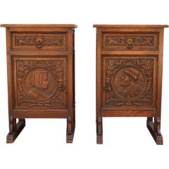 Antique 1920's Pair Nightstands by Angelus Furniture, Los Angeles