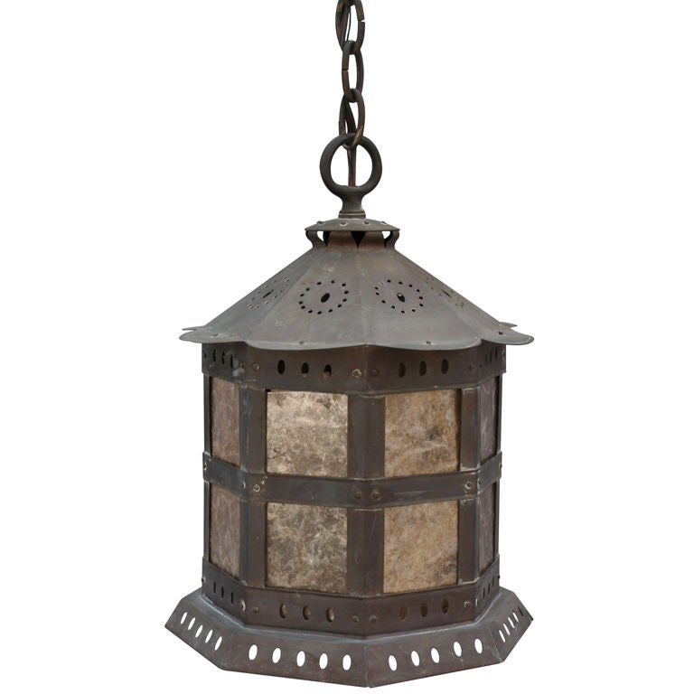 Beautiful Antique Copper Lantern Pendant at 1stDibs