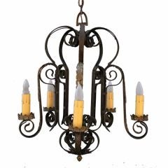 1920
s Wrought Iron Chandelier Antique 1920
s Wrought Iron Chandelier