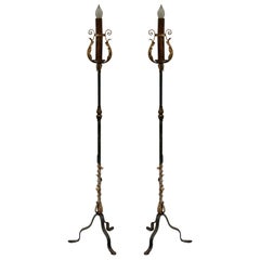 Pair of Single Light Torchieres, c. 1920's