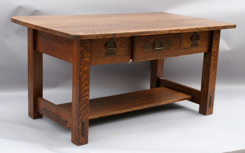 Large Stickley Brothers Arts & Crafts Desk, #2680 1