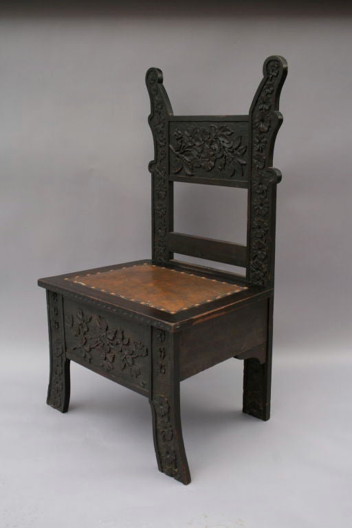 20th Century Carved Arts and Crafts Side Chair For Sale