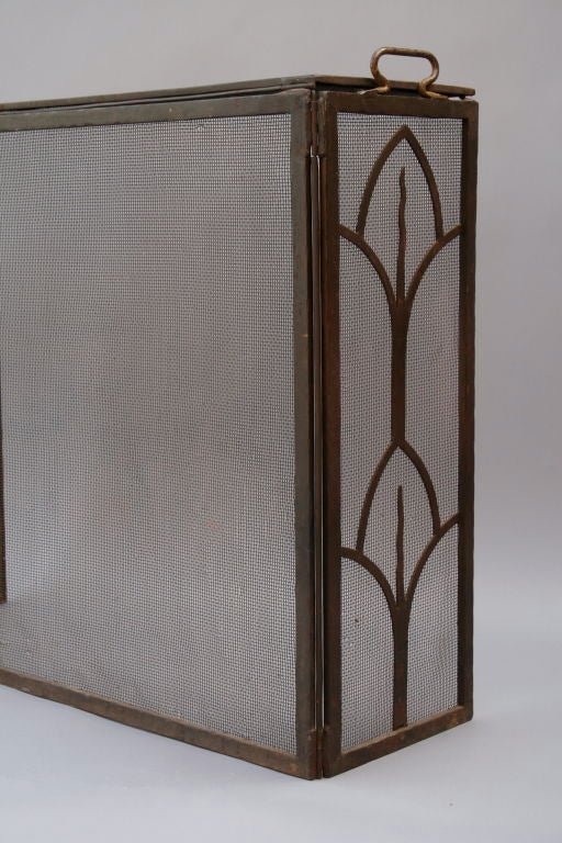 Forged Wrought Iron Fire Screen c. 1920's