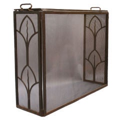 Antique Wrought Iron Fire Screen c. 1920's