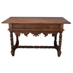 Portuguese Carved Single Drawer Console Antique Portuguese Carved Single Drawer Console