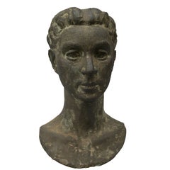 Early 20th Century Bronze Bust/Head, Young Male