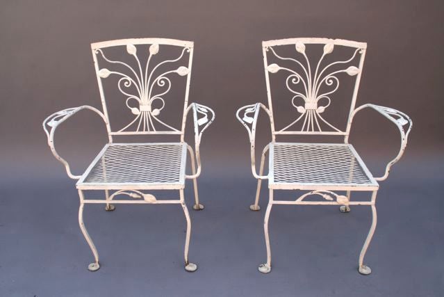 American Nicely Styled and Heavy Wrought Iron Patio Table with 6 Chairs