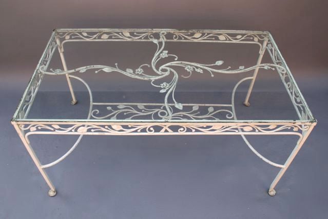 Nicely Styled and Heavy Wrought Iron Patio Table with 6 Chairs 1