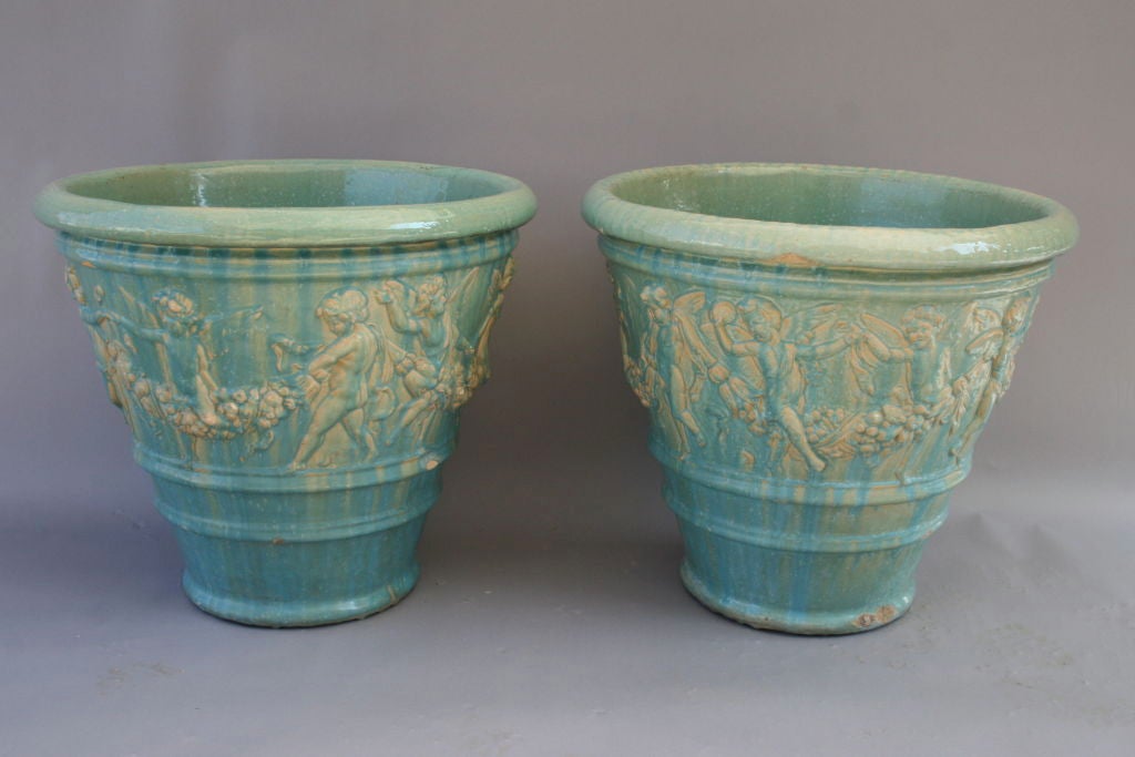 Pair of Large Scale Gladding McBean Planters at 1stDibs
