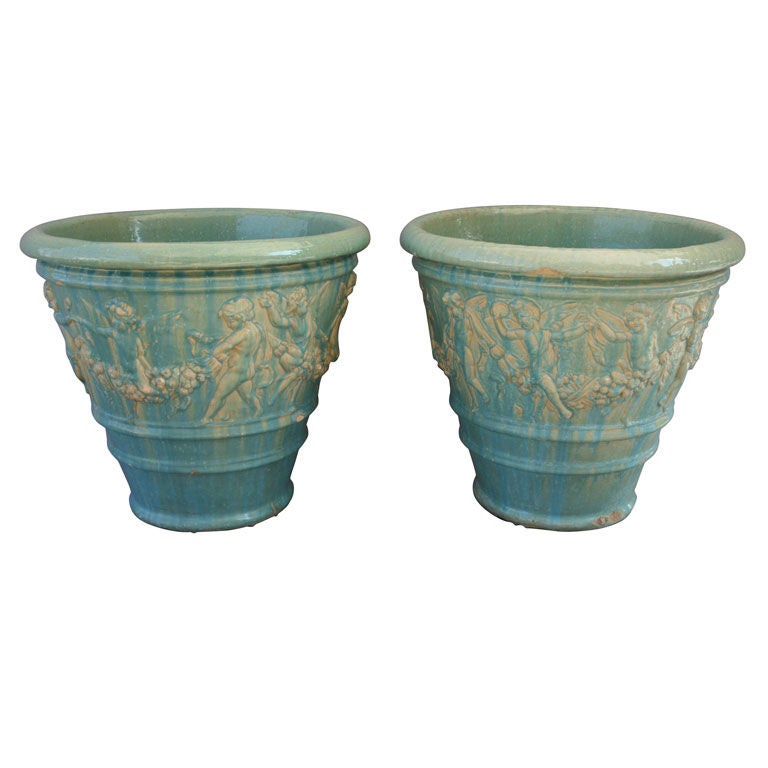 Pair of Large Scale Gladding McBean Planters at 1stDibs