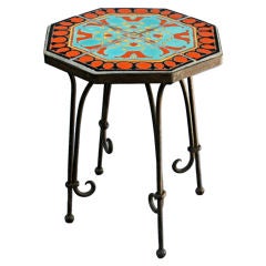 Octagonal Wrought Iron Tile Table by D&M