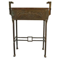 Exceptional Brass Plant Stand w/ Peacock and Eagle Motifs
