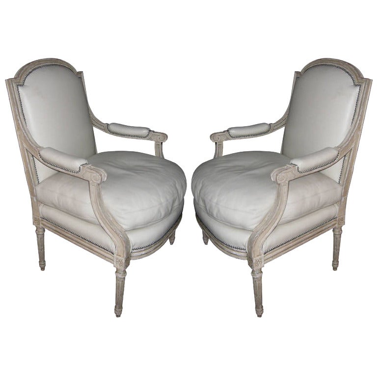 Pair of Louis XVI Style Armchairs