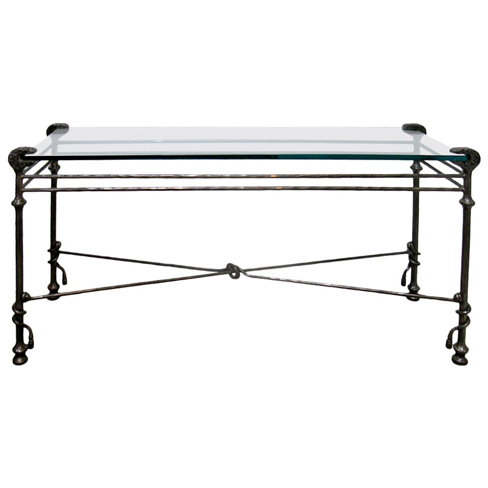 Steel and Glass Console or Sofa Table