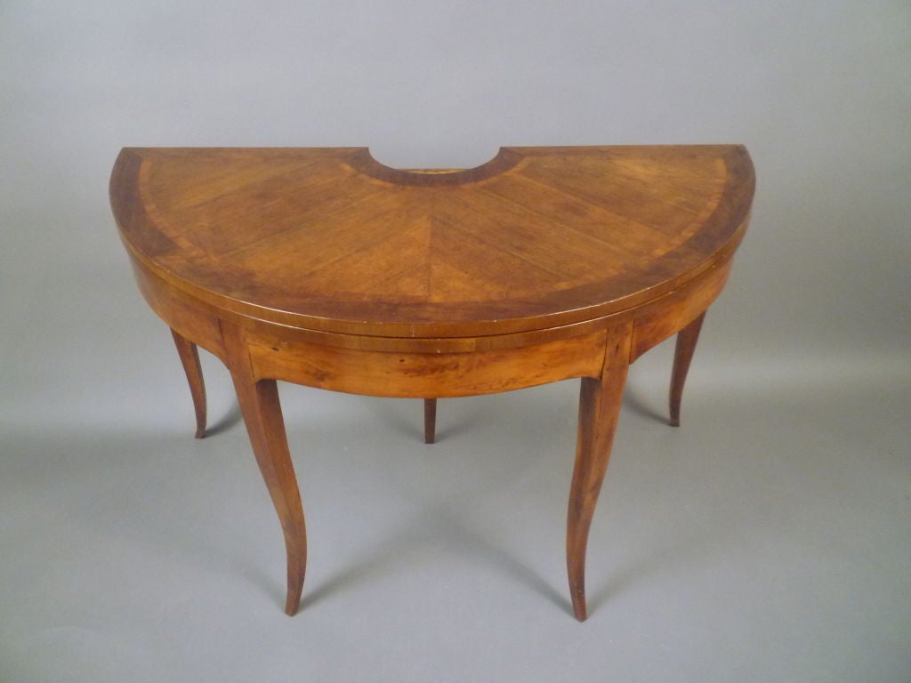 Wood Demilune Card Table