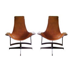 Vintage William Katavolos Leather Swivel Chairs