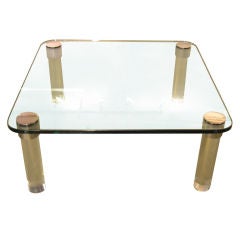 Square Lucite and Glass Cocktail Table Square Lucite and Glass Cocktail Table
