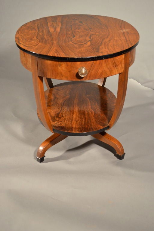 Pair Rosewood Oval Side Tables