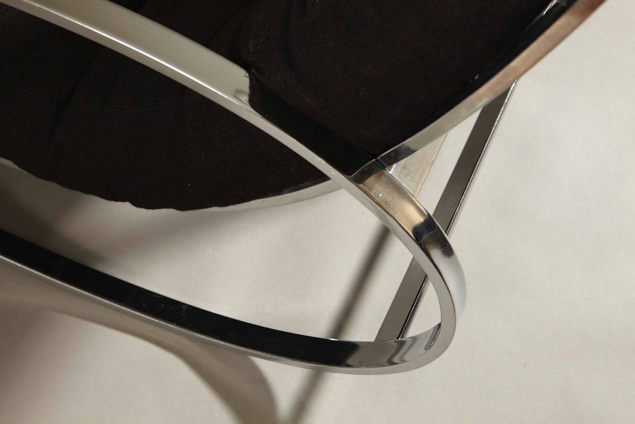 Renato Zevi Ellipse Rocking Chair and Ottoman In Excellent Condition In Pau, FR
