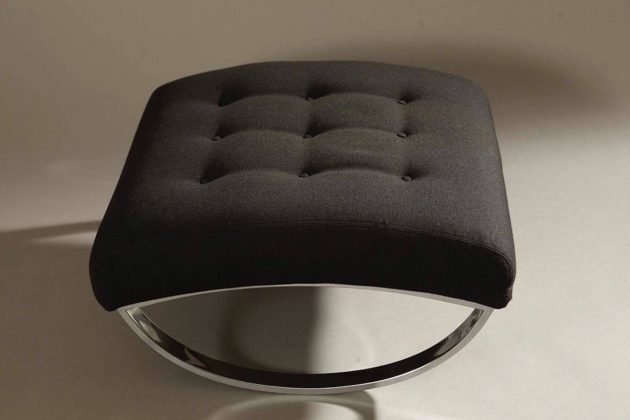Late 20th Century Renato Zevi Ellipse Rocking Chair and Ottoman