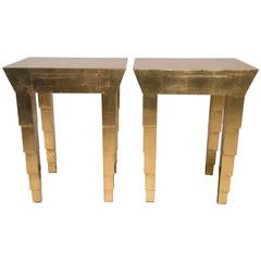 Pair of Gold Leaf Side Tables