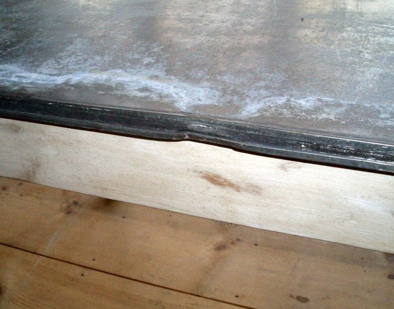 Mid-20th Century Industrial Zinc Top Table