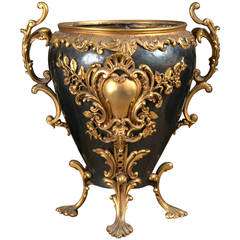 Patinated and Gilt Bronze Decorative Urn