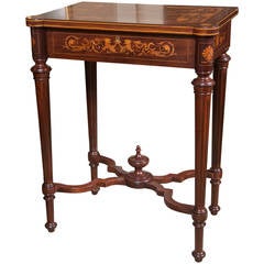 Marquetry Inlaid Lift Top Dressing Table