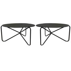 Pair of French metal low tables attributed to Mategot