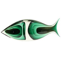 Glass Fish Sculpture by Romano Dona