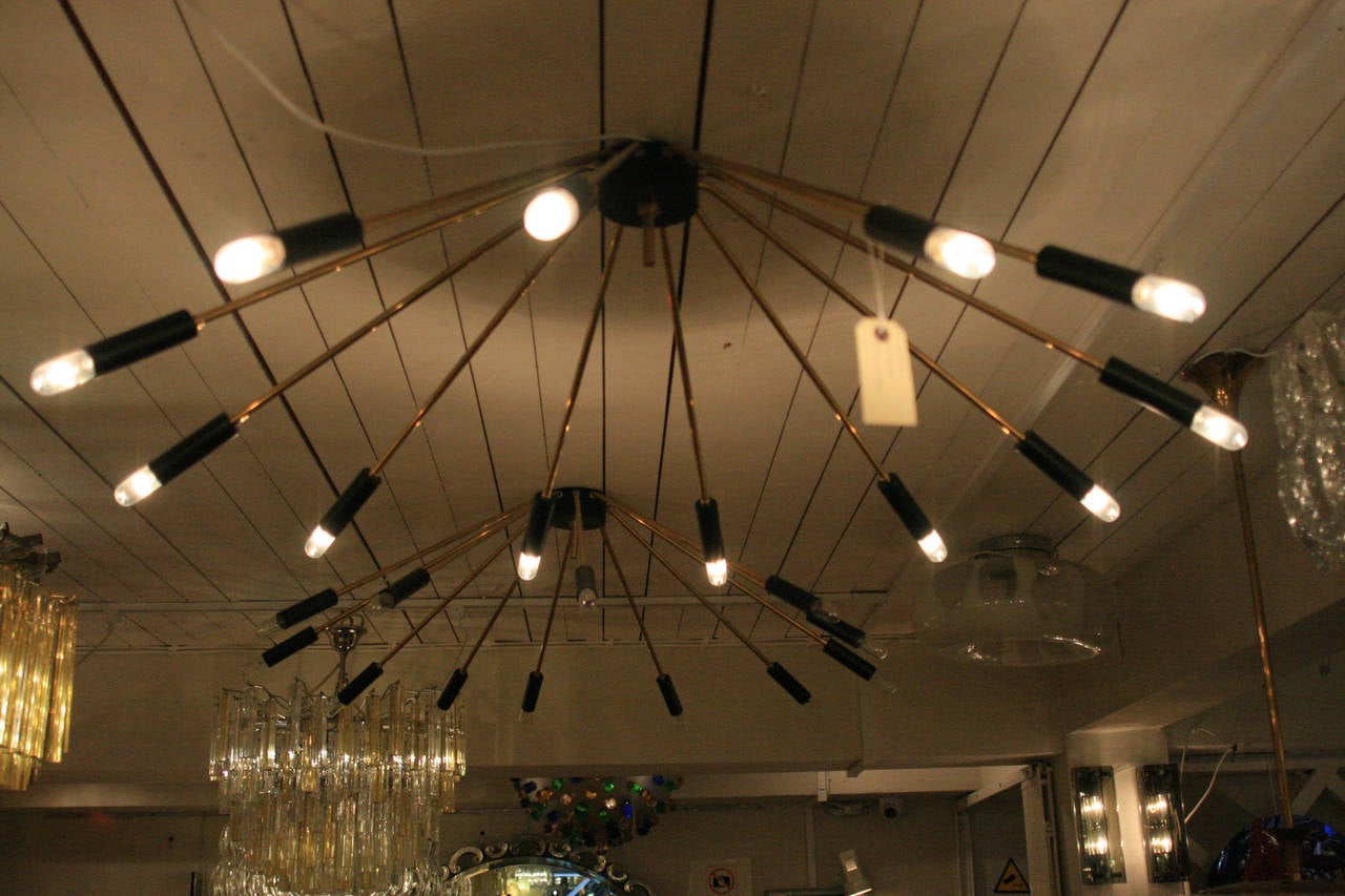 Pair of Sputnik Ceiling Lights In Excellent Condition For Sale In London, GB
