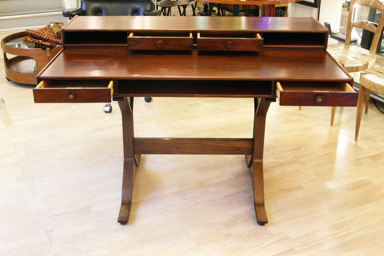 Italian Gianfranco Frattini Designed Rosewood Desk.