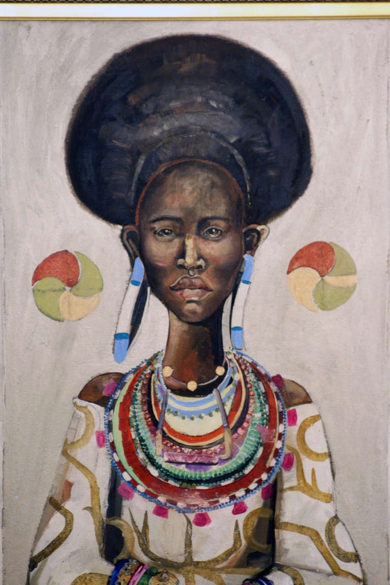 French An African Queen Painting For Sale