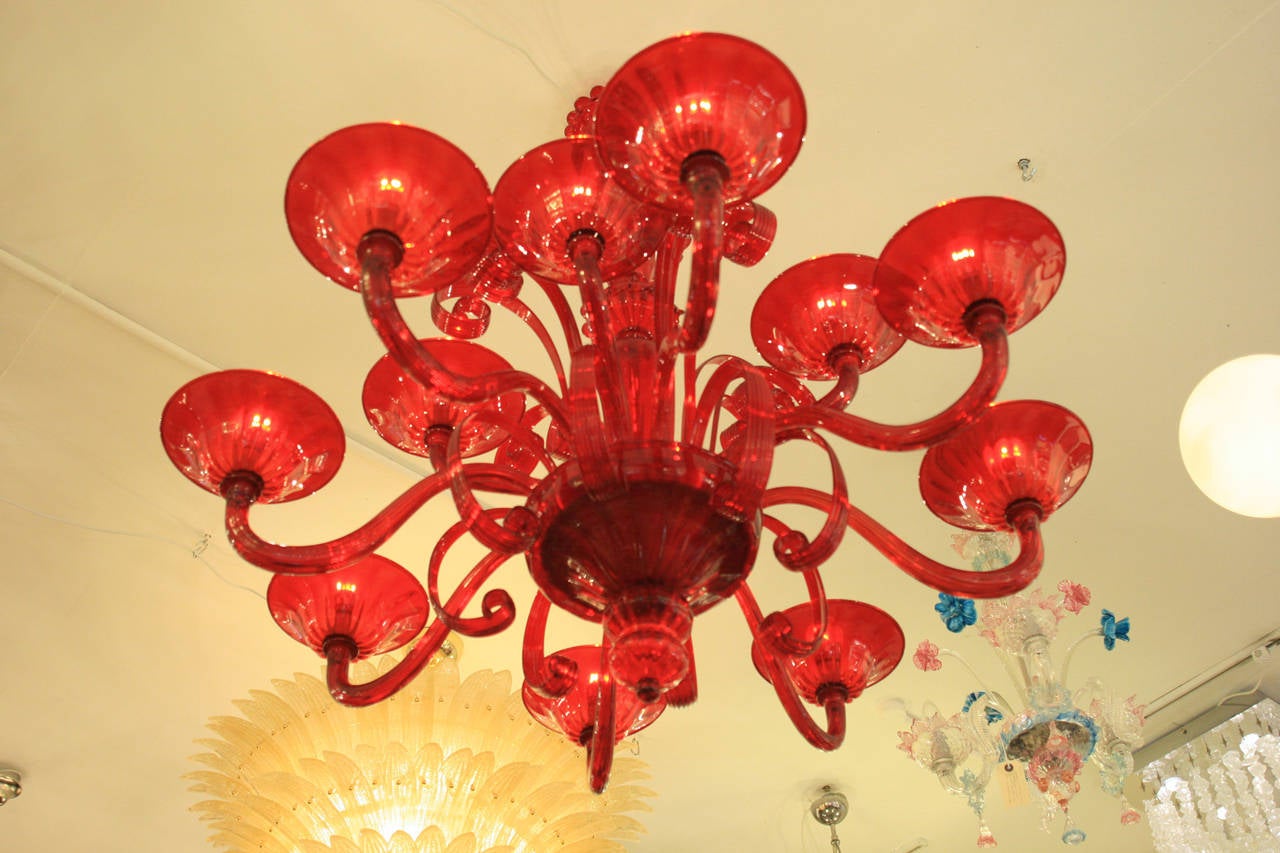 Campari Red Venetian Chandelier
