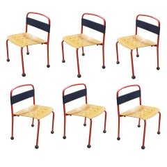 Vintage A set of six child chairs