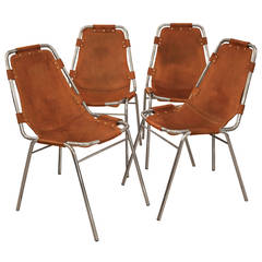 Set of Four Charlotte Perriand Leather Chairs