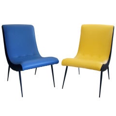 A Pair Of Italian Mid Century Lounge Chairs