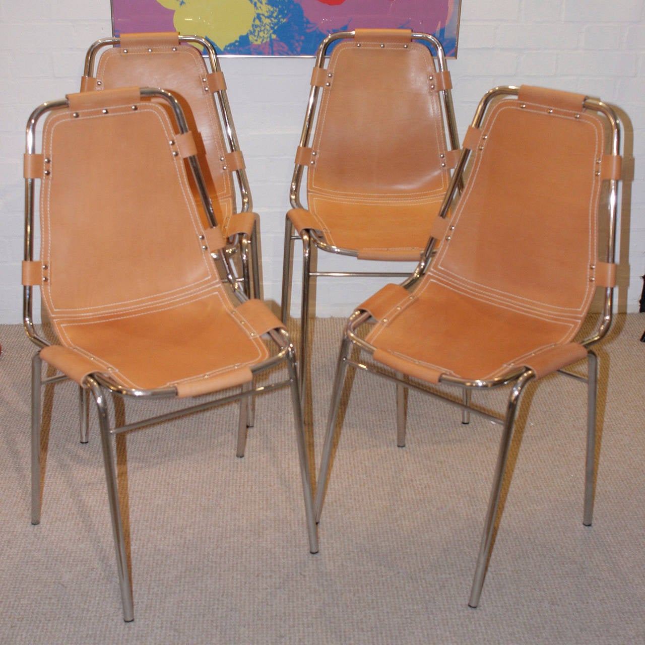 Set of Four Charlotte Perriand Les Arcs Chairs