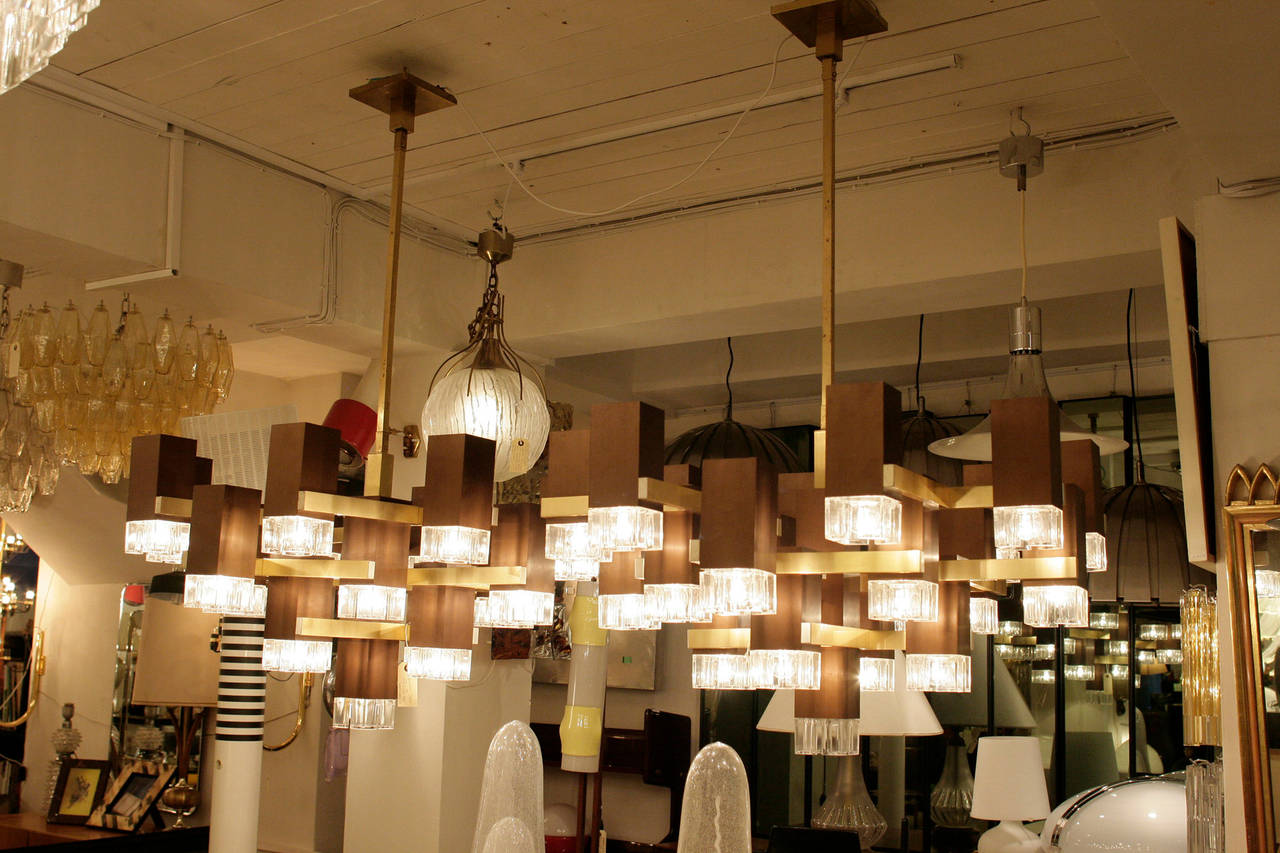 Italian Pair of Gaetano Sciolari Design Ceiling Lights For Sale