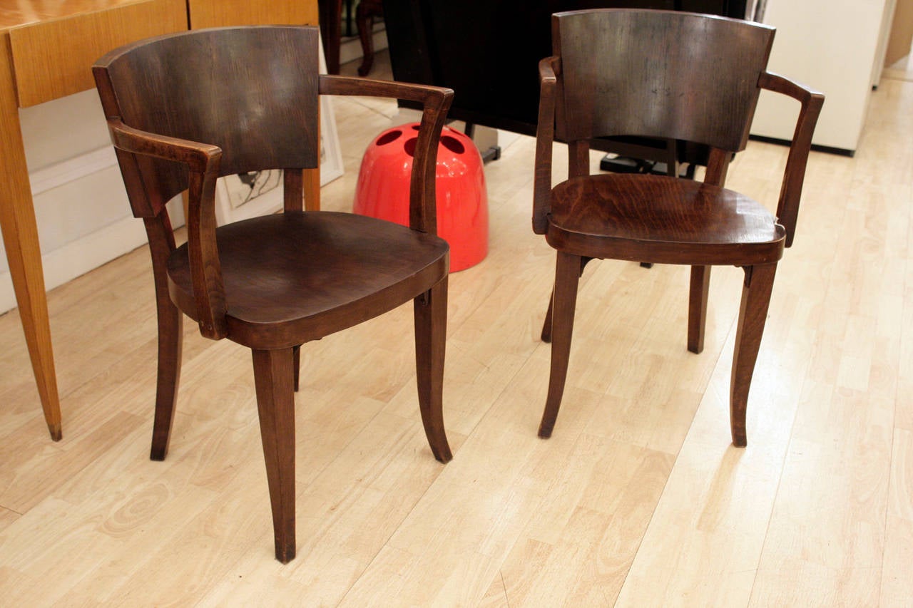 Mid-20th Century Rare Pair of Chairs by Thonet, circa 1930s For Sale