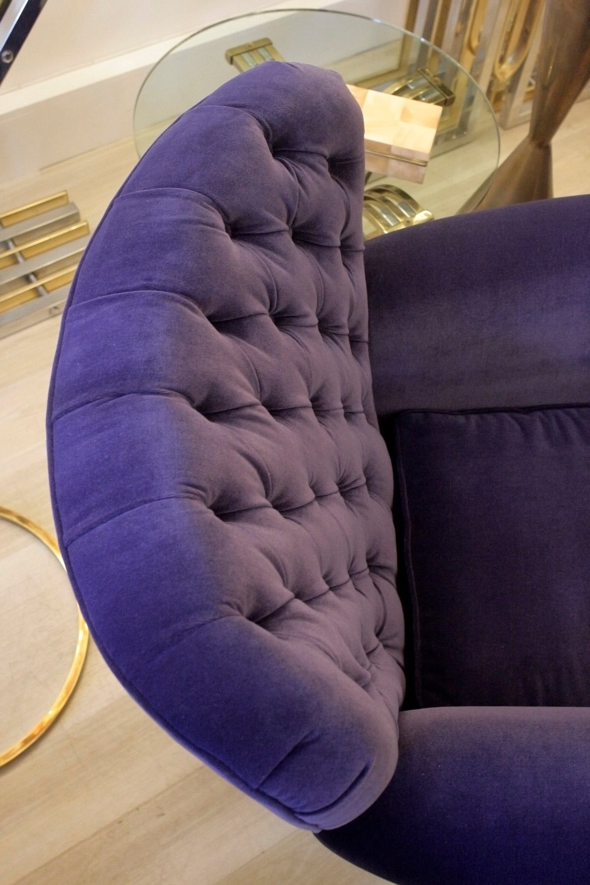 Velvet Pair of Armchairs in style of  Guglielmo Ulrich For Sale
