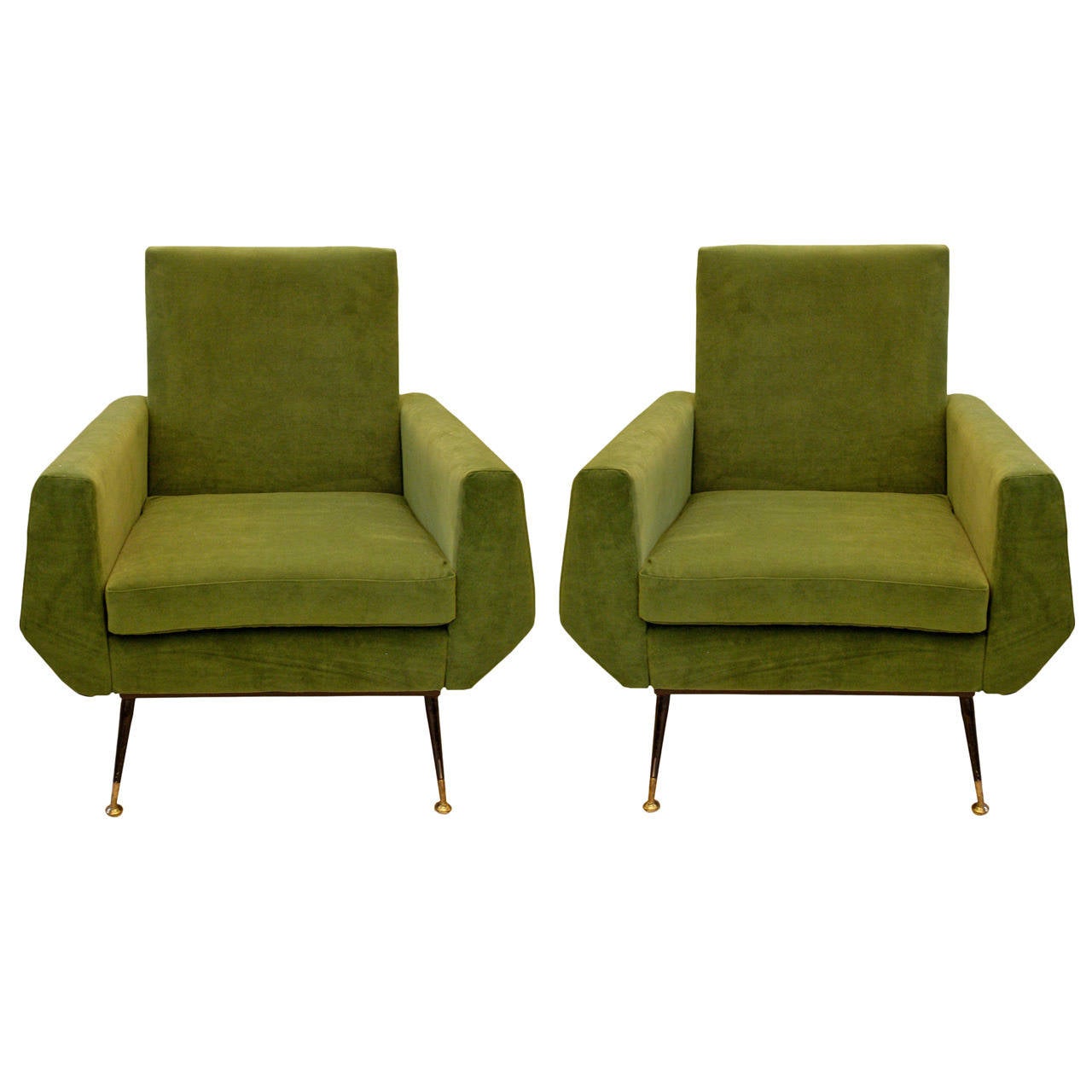 Pair of 1950s Italian Design Armchairs For Sale
