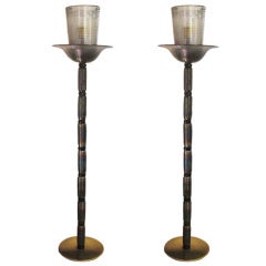 Pair Of Barovier And Toso Design Floor Lamps