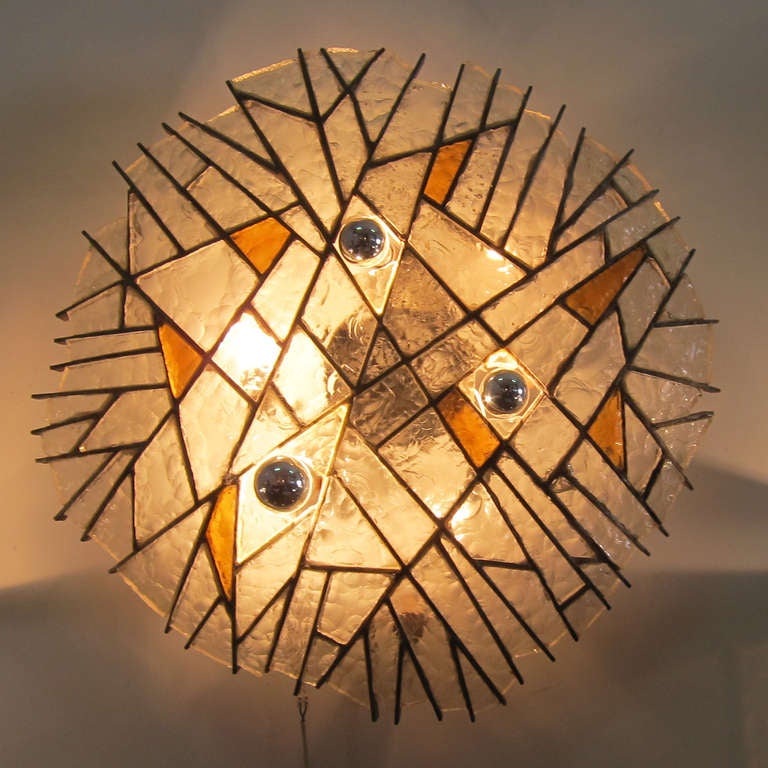 Wall/ceiling sculptural light by Poliarte ca. 1970