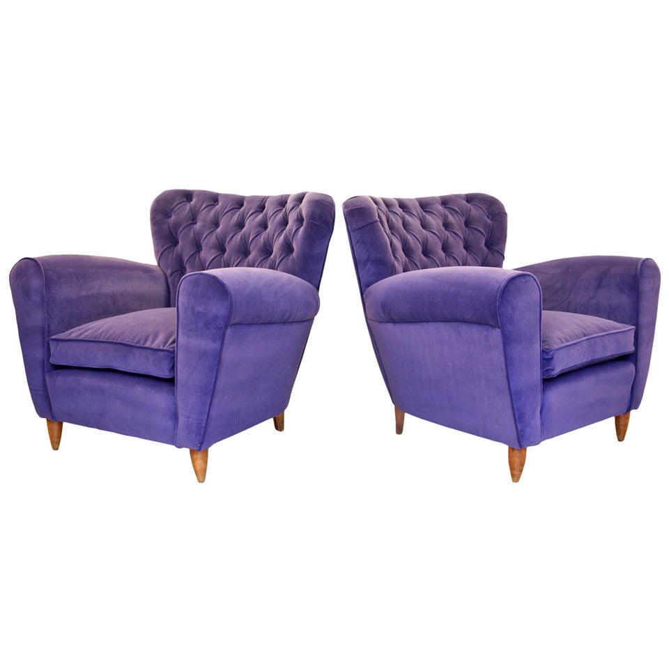 Pair of Armchairs in style of  Guglielmo Ulrich For Sale